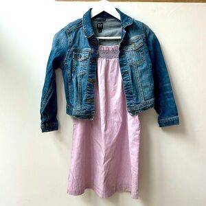 Gap Kid’s Jean Jacket and Crown and Ivy striped dress - size medium/8